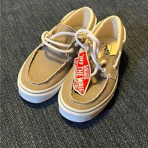 VANS ZAPATO DEL BARCO  PEWTER/TRUE WHITE BOAT CASUAL CANVAS  SNEAKERS MENS